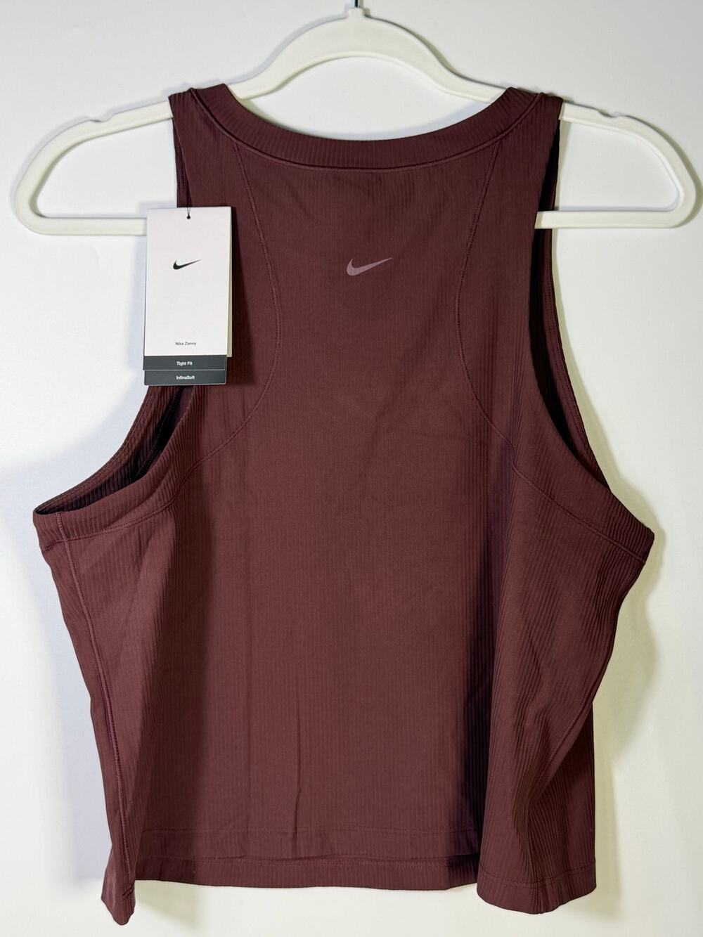 Nike Women’s Ribbed Cropped Muscle Tank Top Brown Size L NWT
